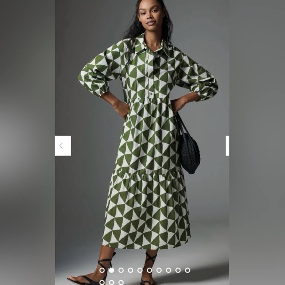 Anthropologie Bettina Tiered Shirt Dress by Maeve
